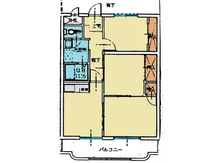 フローラルハイツ(3DK/2階)の間取り写真