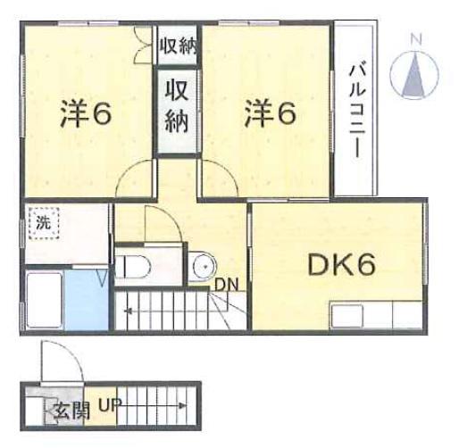 R・S畑中(2DK/2階)の間取り写真