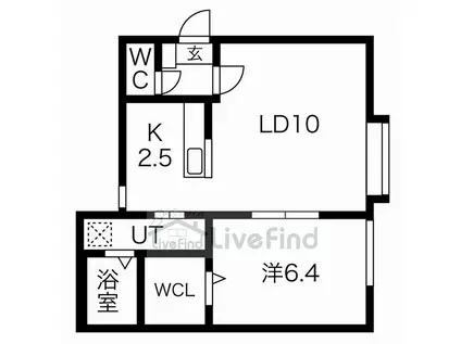 フィーノ ミソノ(1LDK/1階)の間取り写真