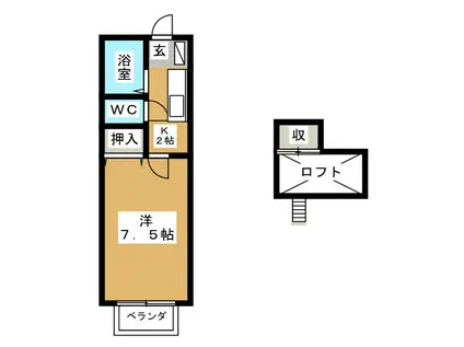 コーポ愛(1K/2階)の間取り写真
