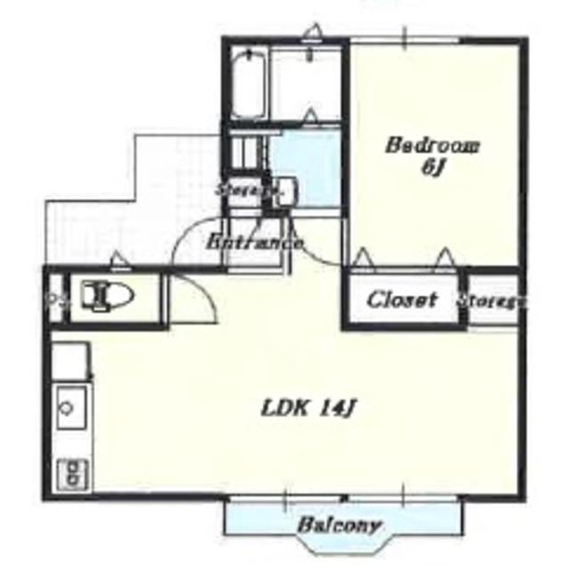 RE APARTMENT(1LDK/2階)の間取り写真