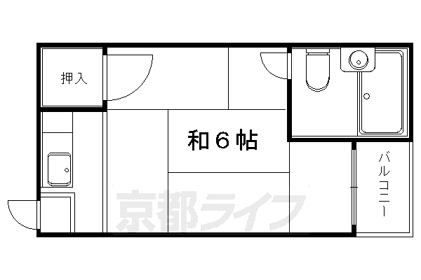 大文字ハイツ(1K/2階)の間取り写真