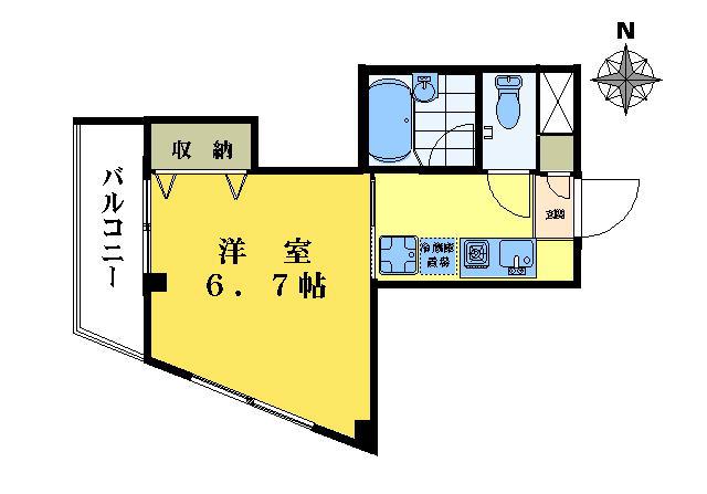 ヴィラ目白学園(1K/1階)の間取り写真