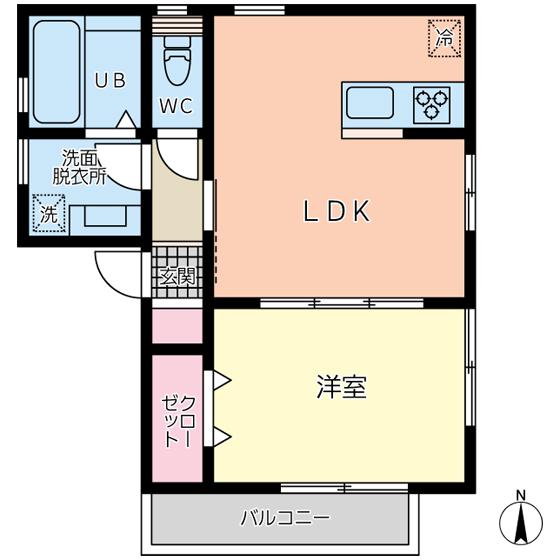 PARFAIT M 萩中(1LDK/2階)の間取り写真