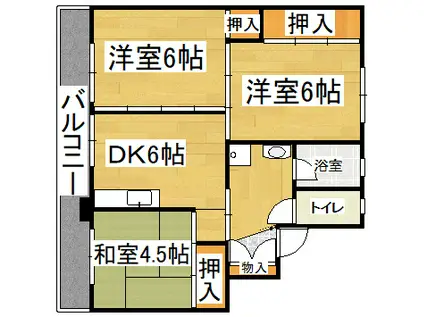 ビレッジハウス吉井II1号棟(3DK/2階)の間取り写真