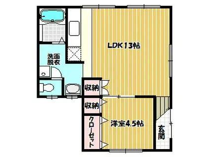 PEACH HOUSE(1LDK/1階)の間取り写真