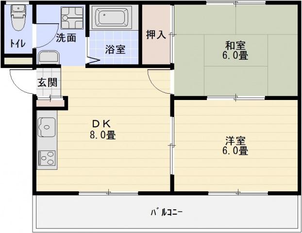 フェアモント(2LDK/3階)の間取り写真