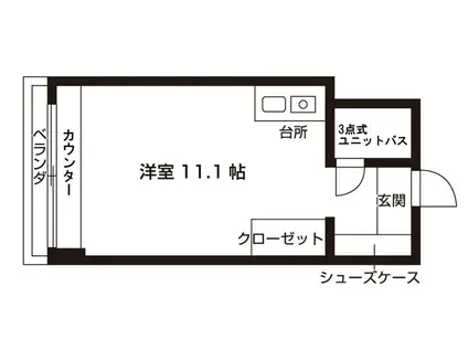 アパルトマンHIYOKO(ワンルーム/6階)の間取り写真