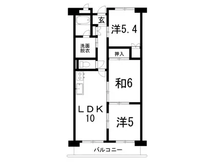 モイドーブ和田(3LDK/3階)の間取り写真