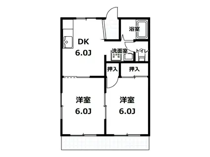 大興内宿ハイツ(2DK/1階)の間取り写真
