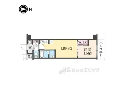 スワンズ京都東寺ガーデン(1LDK/3階)の間取り写真