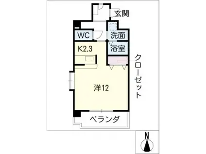 HOLY CORRECT・桜山(1K/3階)の間取り写真