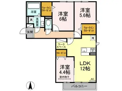 GRAND CHATEAU(3LDK/2階)の間取り写真