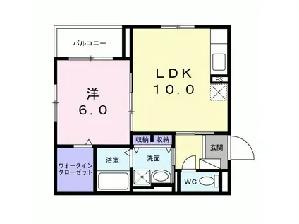 アジュール千川(1LDK/4階)の間取り写真