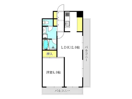 ノバカネイチ同心町(1LDK/5階)の間取り写真