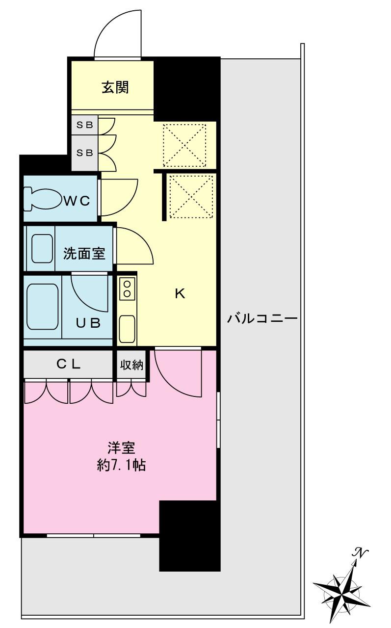 プライムスタイル川崎(1K/3階)の間取り写真