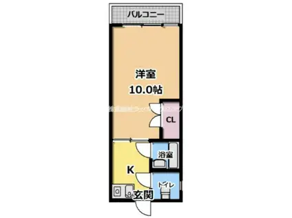 ミネルバ栄町(1K/3階)の間取り写真