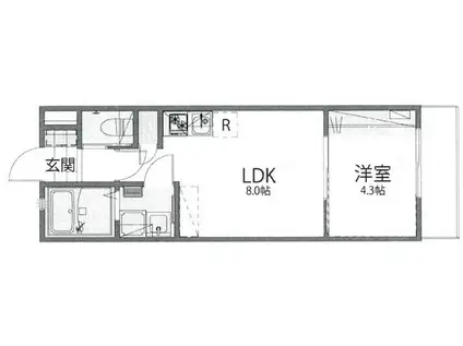 SIESTADUO上石神井ARBOLHAUS(1LDK/1階)の間取り写真