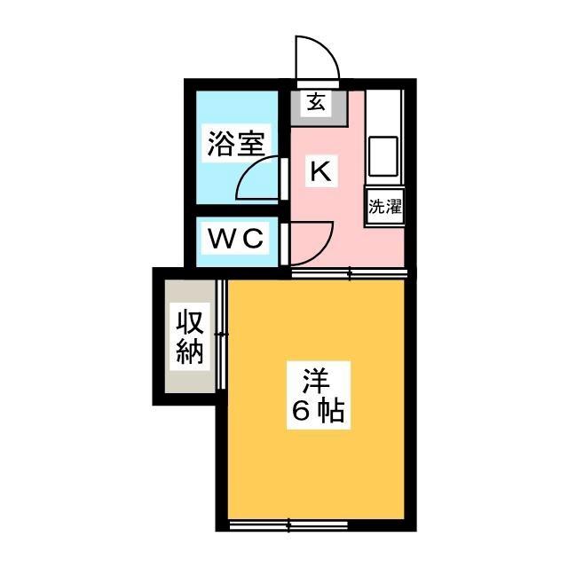 パストラーレ(1K/1階)の間取り写真