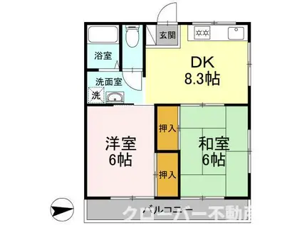 ハイツ・タイチ II棟(1LDK/2階)の間取り写真