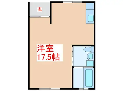 共同みどり館(ワンルーム/1階)の間取り写真