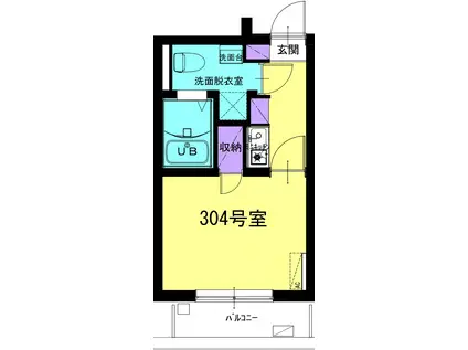 ギオンハウス川口四丁目(1K/3階)の間取り写真