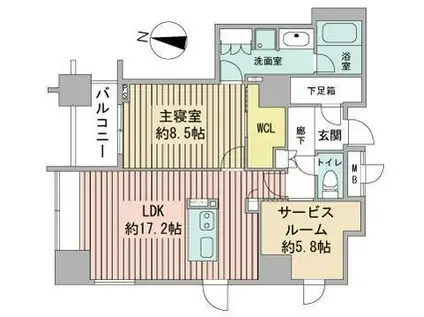 プライムメゾン大通公園(1LDK/14階)の間取り写真