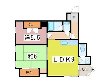 CASA101(2LDK/3階)の間取り写真