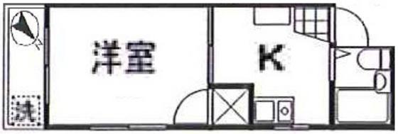 サンライズ三宅 B棟(1K/2階)の間取り写真