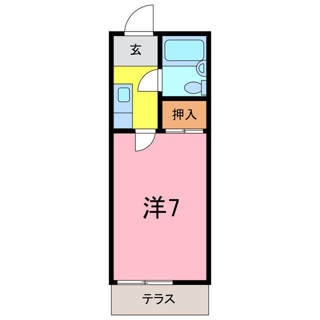 コーポ栄(1K/1階)の間取り写真