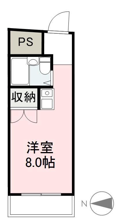 ハイツ亀岡(ワンルーム/3階)の間取り写真