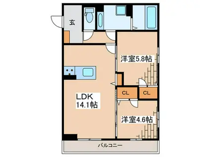 グラン・クレール(2LDK/1階)の間取り写真