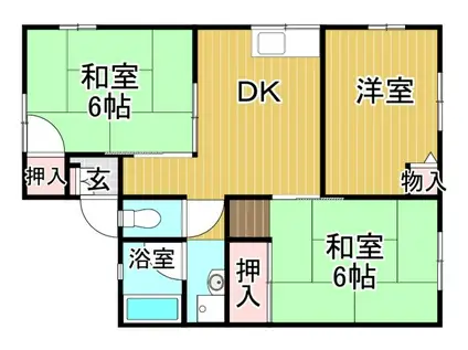 シティハイム橋本第2AP(3DK/2階)の間取り写真