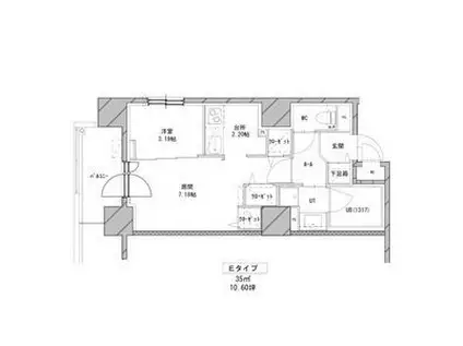 エンバシープレイス(1LDK/7階)の間取り写真