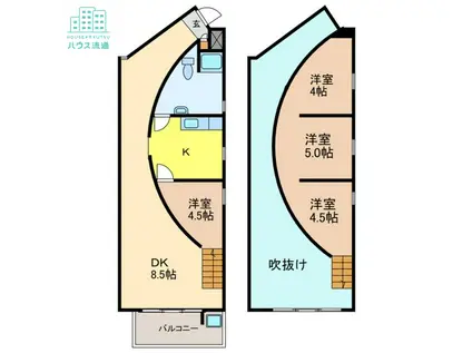 アーク諏訪の森(4DK/3階)の間取り写真