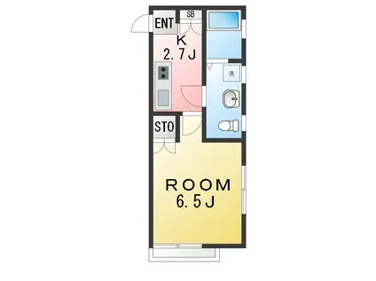 DAIYU-二十二番館(1K/2階)の間取り写真