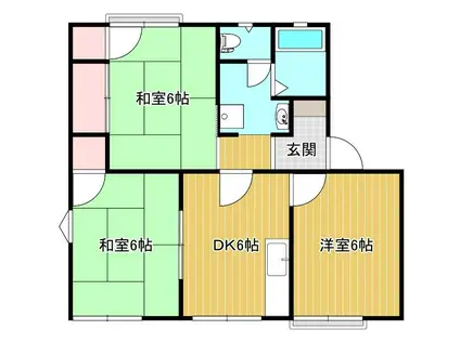 ＪＲ播但線 京口駅 徒歩15分 2階建 築31年(3DK/1階)の間取り写真
