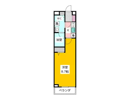 メインステージ武蔵関駅前(1K/4階)の間取り写真
