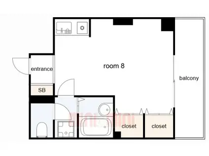 グランツ御影(ワンルーム/4階)の間取り写真