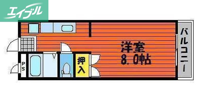 ドリームマンション(1K/2階)の間取り写真