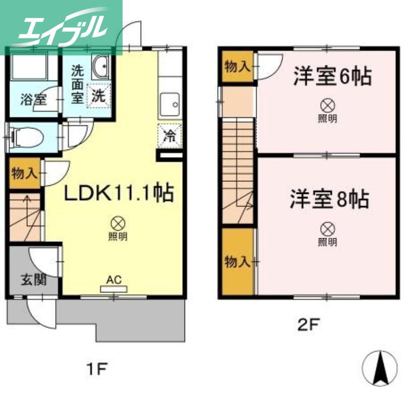 ファミーユロータス(2LDK/1階)の間取り写真