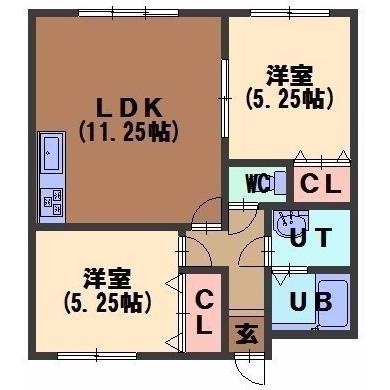 ヴェリテ(2LDK/2階)の間取り写真