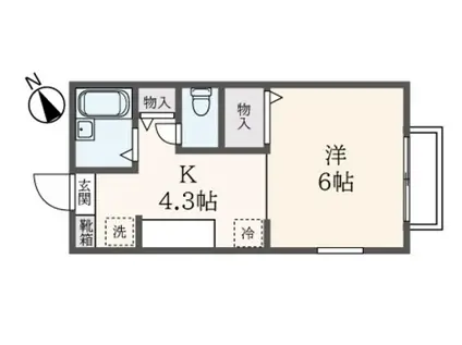 ラ・フィーユ(1K/2階)の間取り写真