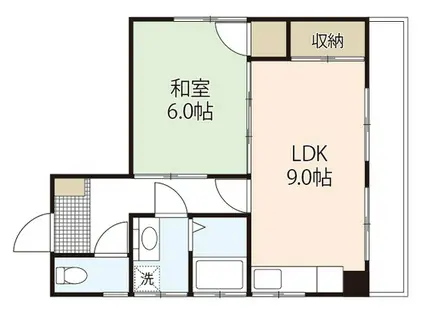 前田ビル(1LDK/4階)の間取り写真