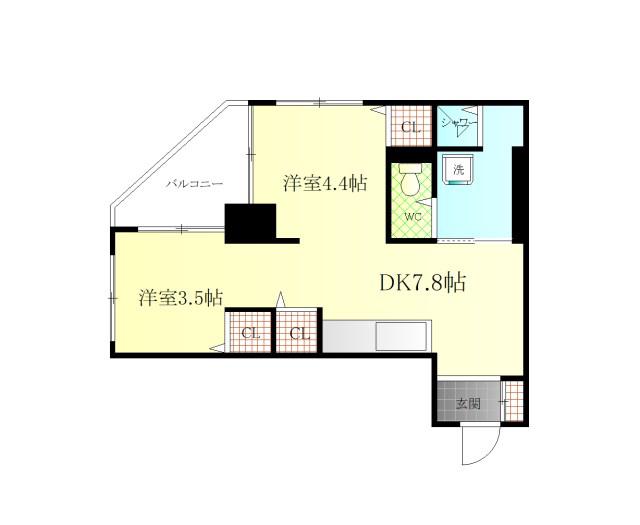 サンライズマンション(1LDK/4階)の間取り写真