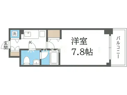 アーデン京町堀ウエスト(1K/8階)の間取り写真