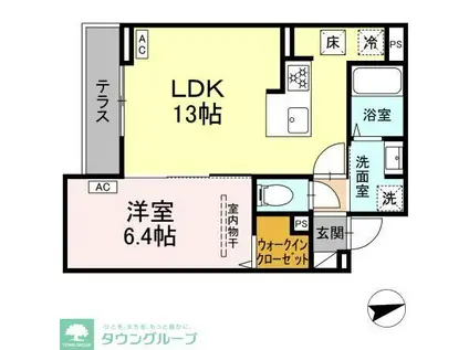 セレスティア祖師谷(1LDK/1階)の間取り写真