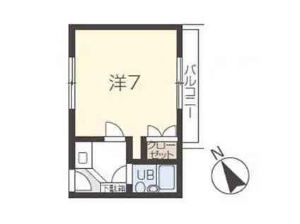 シャン I(ワンルーム/1階)の間取り写真