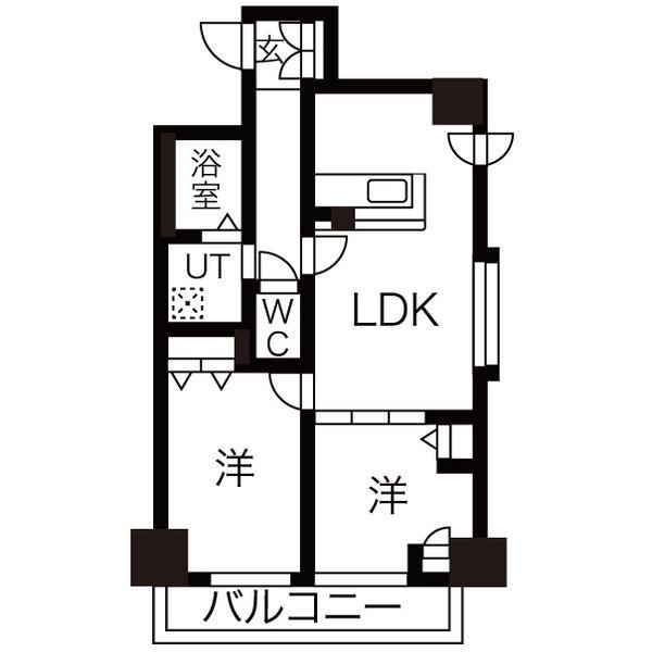 カマールよいち(2LDK/6階)の間取り写真
