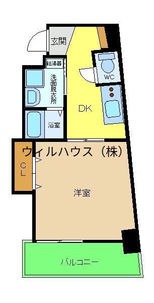 ウイングなかもず(1DK/7階)の間取り写真